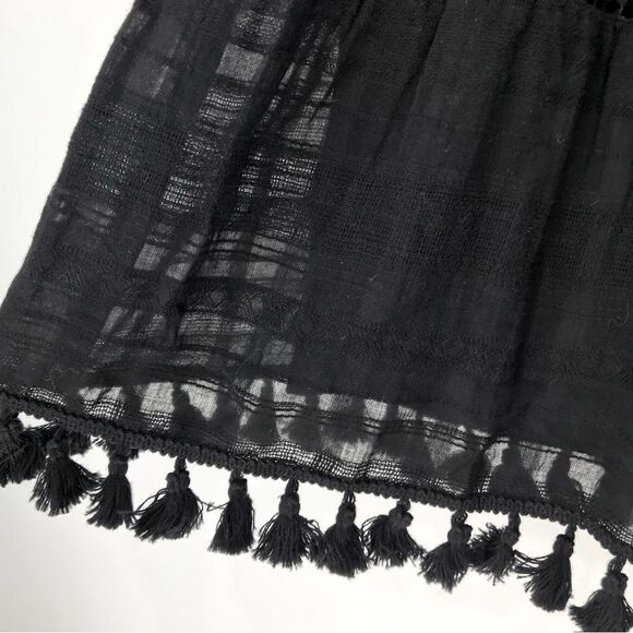 LOFT Black Tassel Hem Peasant Mini Skirt - Picture 4 of 12